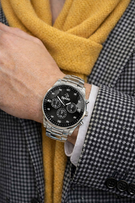 Modern Sport Silver Men's Watch with Quartz Movement & Gift Bracelet