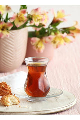 Premium Alya Turkish Tea Glass & Saucer Set - 24 Pieces