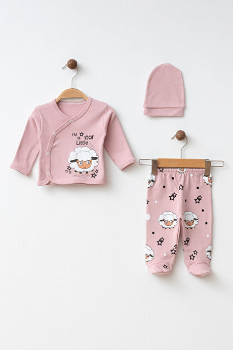 Baby Little Lambs 3-Piece 100% Cotton Newborn Outfit 0-3 Months
