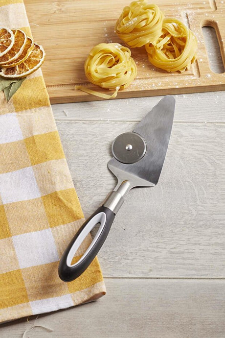 Ultimate Multi-functional Kitchen Spatula with Integrated Pizza Cutter