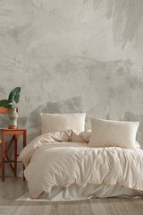 100% Cotton Washed Vintage Double Duvet Cover Set - Orange 200x220 cm