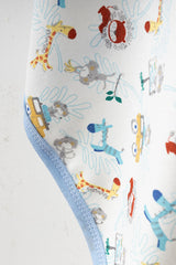 Säuglingsdecke mit Safari‑Motiv, 100% Baumwolle - 80x90 Cm