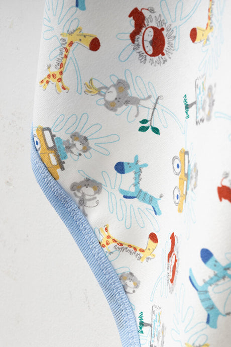 Safari Pattern 100% Cotton Baby Blanket - 80x90 Cm