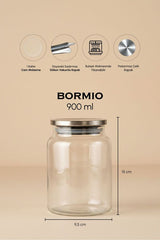 Bormio Metal Lid Glass Storage Jar - 900ml