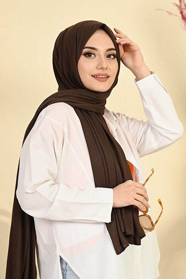 Dark Brown Jersey Hijab Scarf