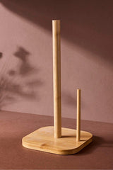 Bamboo Square Paper Towel Holder - 14.5 cm Ergonomic Design