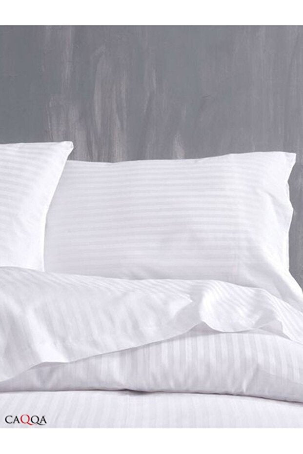Double Striped Satin Duvet Cover Set - 3 Pieces, 200x220cm