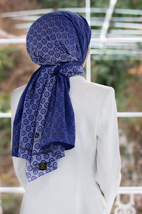 Women's Luxury Medina Silk Shawl - Indigo Blue