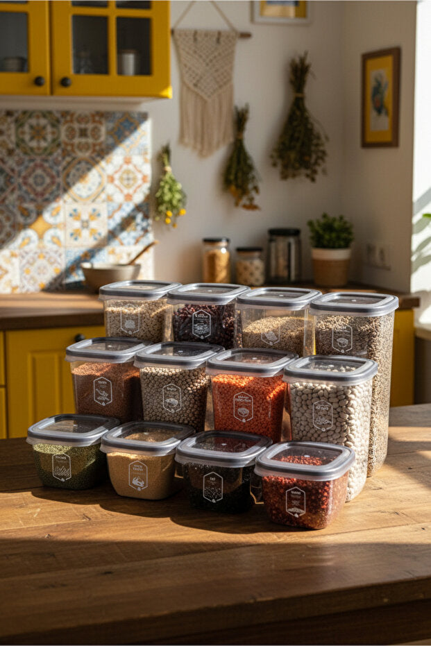 Locky Transparent Square Food Storage Container Set (12-Piece)