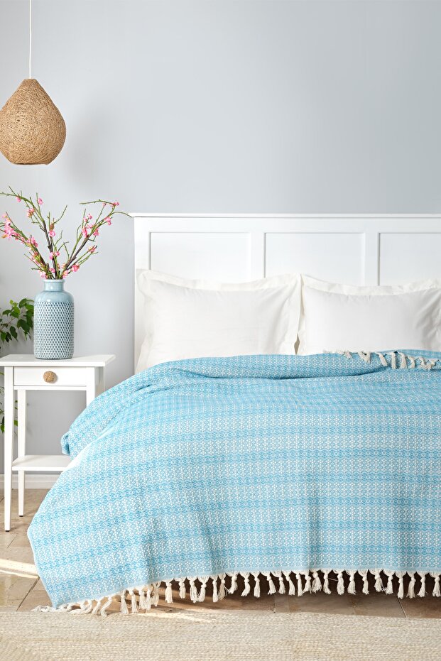 Destina Turquoise Double Size Cotton Blend Cover