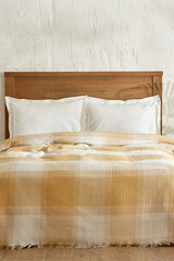 Flow Waffle Pike Blanket - Mustard Plaid, 200x230 cm