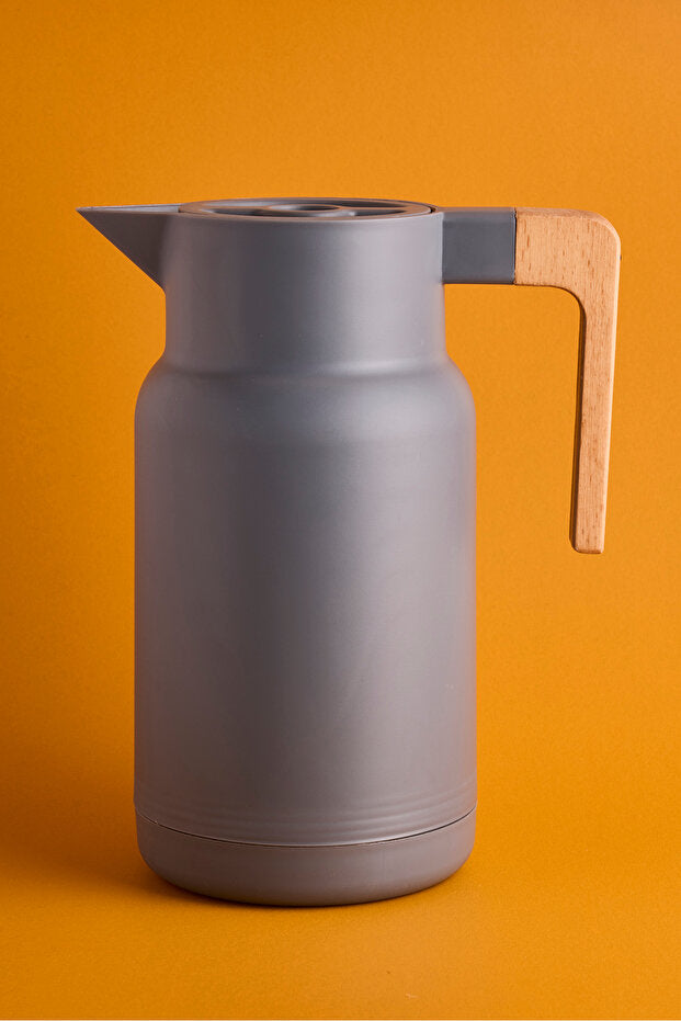 Nordic Glass Vacuum Thermos with Bamboo Handle - 1000ml