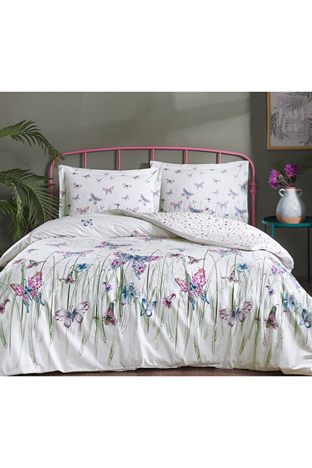 Papilio Double Duvet Cover Set - Butterfly & Floral Design