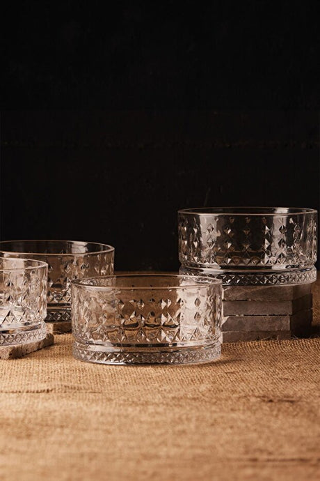 Marilyn Wide Glass Snack Bowls - Set of 4, 460ml Each