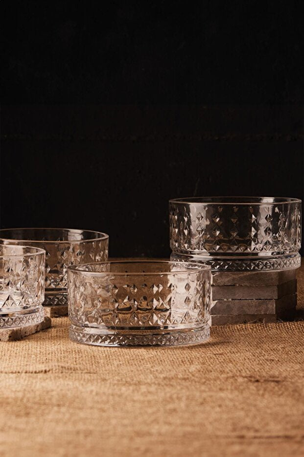 Marilyn Wide Glass Snack Bowls - Set of 4, 460ml Each