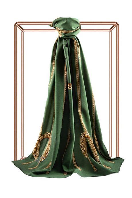 Medina Silk Shawl - Emerald Green Luxury