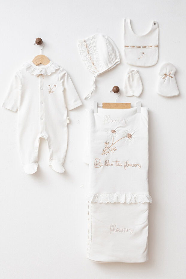 "Be Like Flowers" Newborn 7-Piece Bodysuit & Blanket Set 0-3 Months