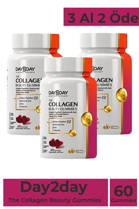 The Collagen Beauty Gummies - 60 Gummies x 3 Jars - Peach Flavor