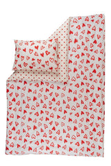 Lover Single Duvet Cover Set - 100% Cotton Hearts