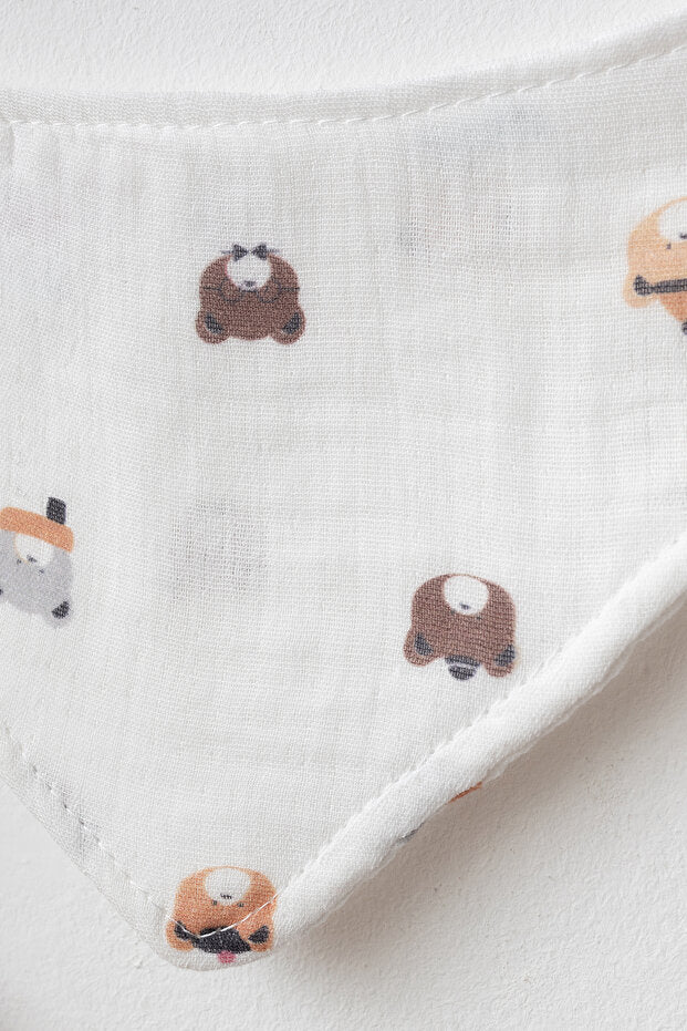 Newborn 5-Piece Muslin Cotton Baby Set - Bear Embroidery