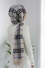 Luxury Medine Silk Plaid Shawl - Wrinkle-Free