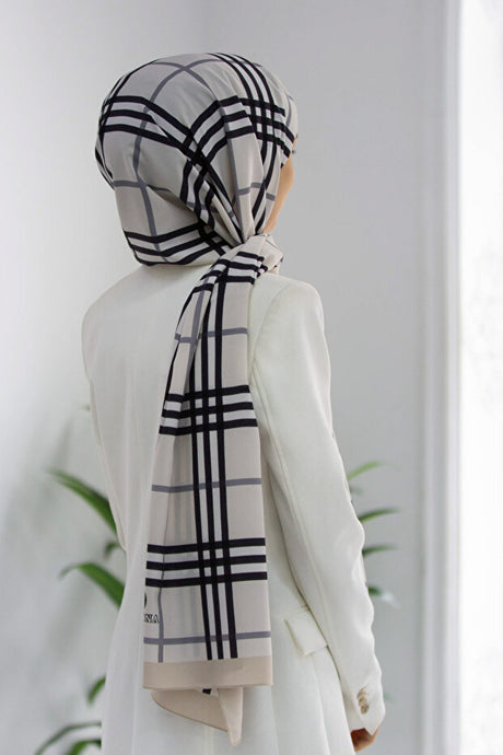 Luxury Medine Silk Plaid Shawl - Wrinkle-Free