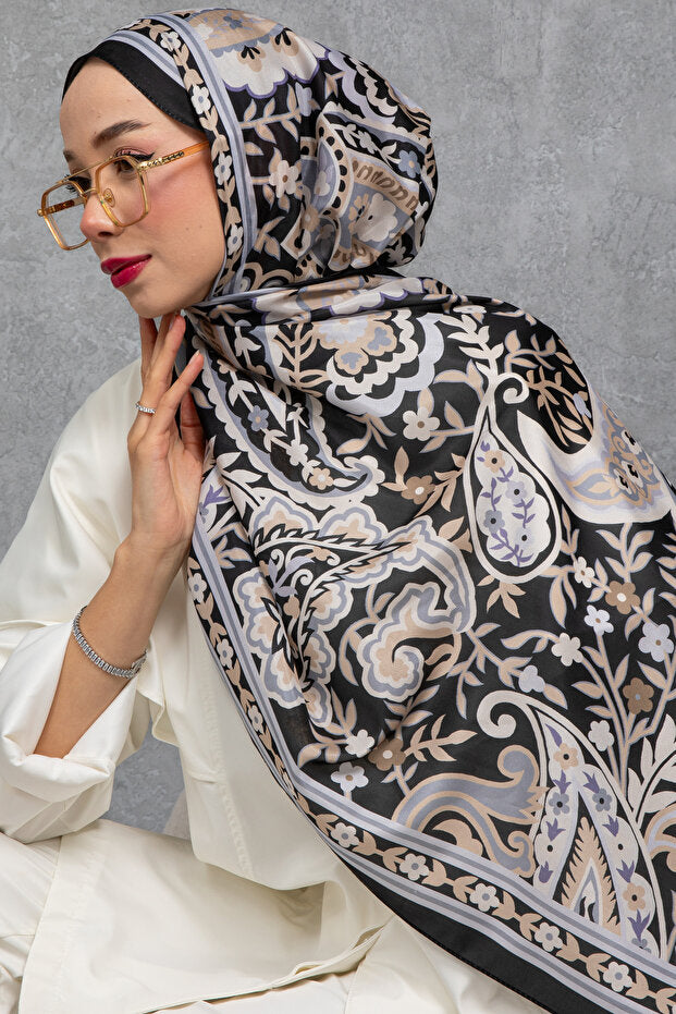 High Quality Silk Voile Scarf, Italian Stitch