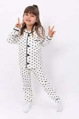 Kids' 2-Piece Heart Print Cotton Pajama Set - Comfortable & Stylish