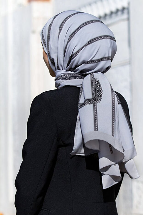 Luxury Medina Silk Shawl - Elegant Grey