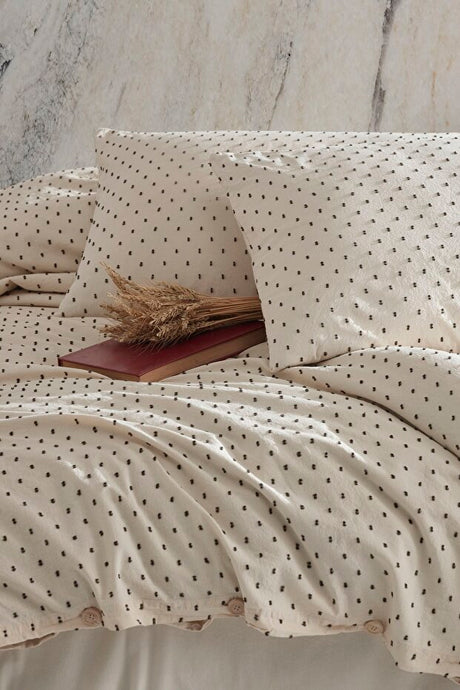 Freya Khaki 100% Cotton Washed Vintage Double Duvet Set 200x220