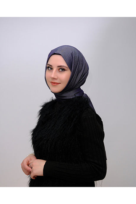 Silky Navy Blue Shawl Breathable Polyester