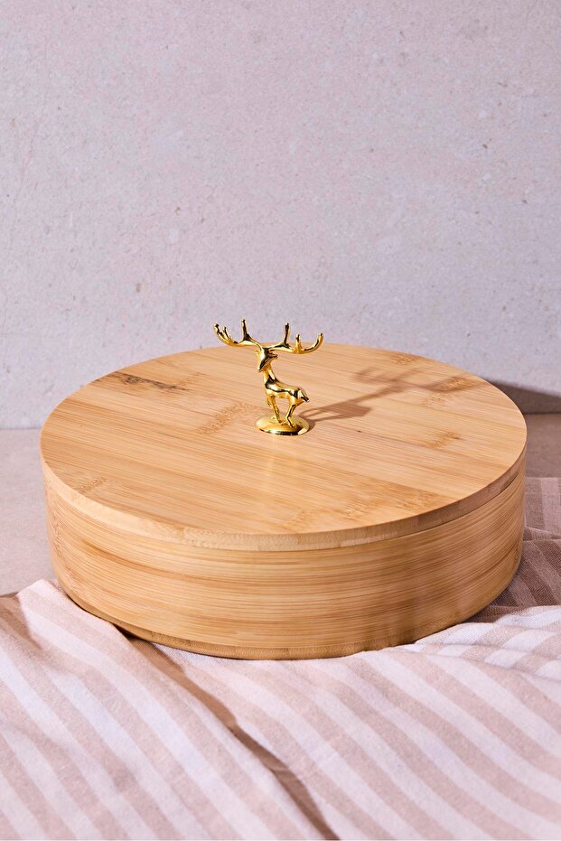 Bamboo 4-Compartment Fruit Box - Multi-Purpose Serving Organizer