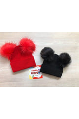 Double Pom-pom Beanie Set - Cozy 2-Pack