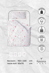 Pink Star Single Duvet Cover Set - Cotton Blend
