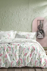 Hana Ranforce Double Duvet Cover Set - Floral Pink