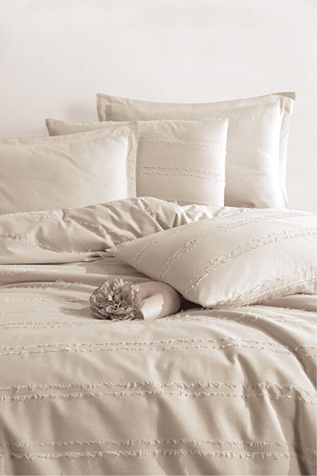 100% Cotton Double Fringed Duvet Cover Set - 200x220cm
