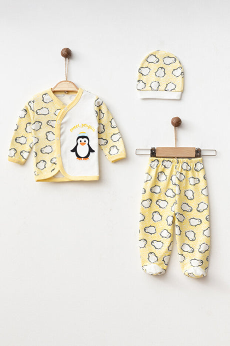 Baby Penguin 3-Piece Newborn Outfit Set - 0-3 Months