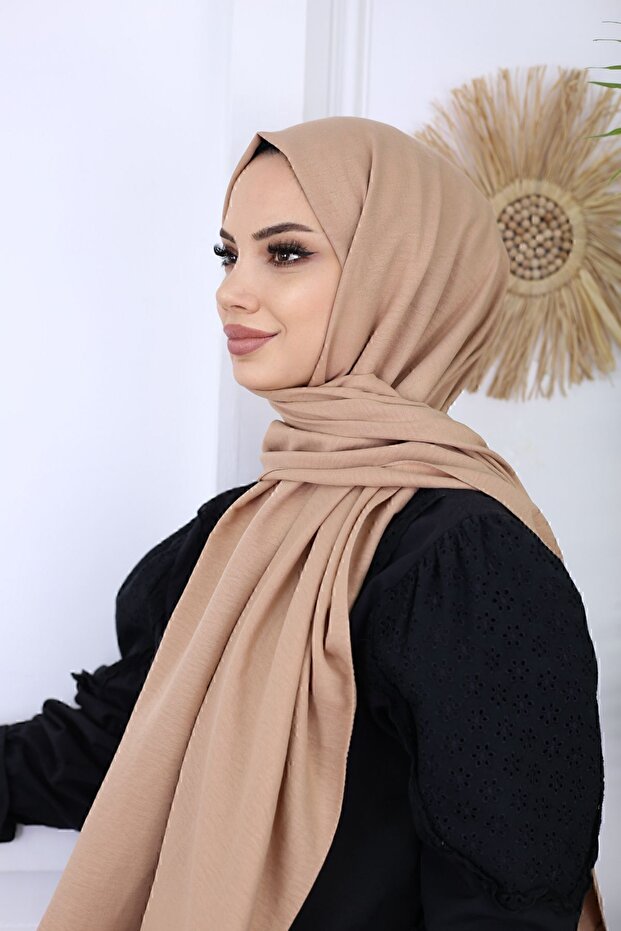 Women's Cotton Jazz Shawl - Dark Beige