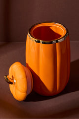 Pumpkin Lidded Porcelain Storage Jar - 23x12.4 cm