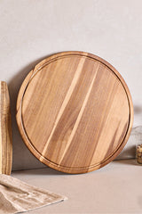 36 cm Acacia Wood Round Serving Board for Pizza & Cake