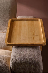 Bamboo Sofa Armrest Tray - 38x25 cm with Non-Slip Design