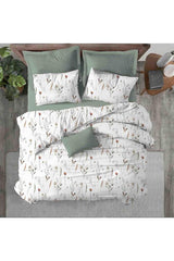 Floral Double Duvet Cover Set - Cotton-Poly Blend with Fitted Sheet