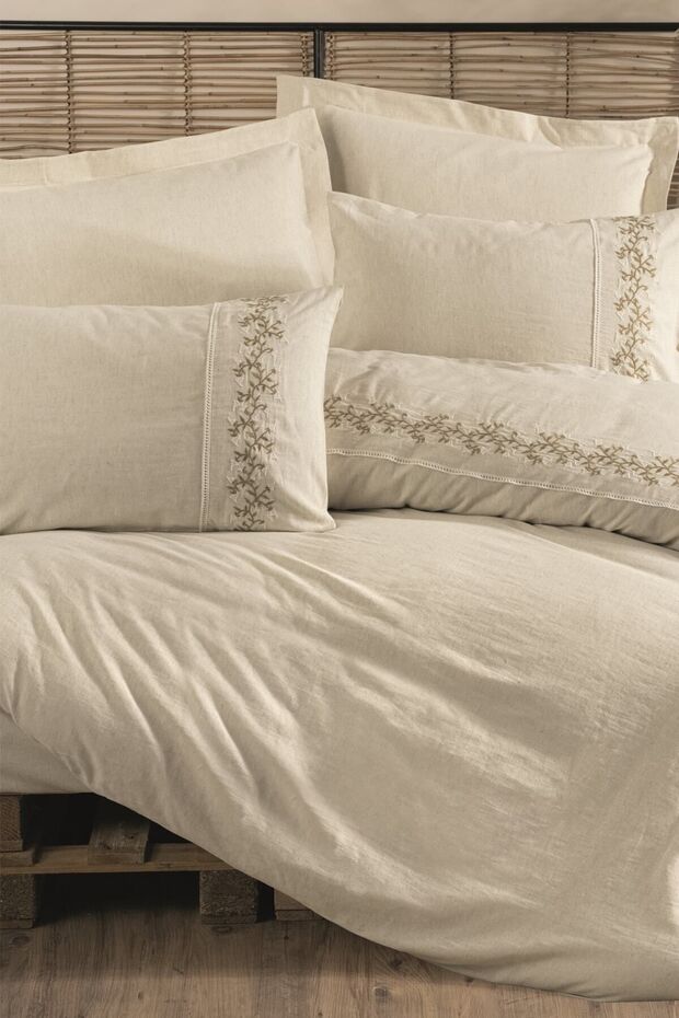 Darian Double Size Linen Cotton Blend Duvet Cover Set