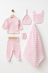 Newborn 0-3 Months 6-Piece 100% Cotton Wildflower Baby Clothing Set