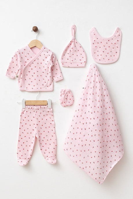 Newborn 0-3 Months 6-Piece 100% Cotton Wildflower Baby Clothing Set