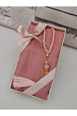 Pink Pearl Tesbih & Headscarf Gift Set