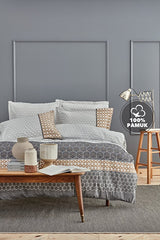 Taren Double Ranforce Cotton Duvet Cover Set - Grey (200x220 cm)