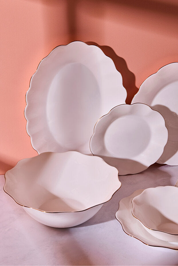 Elegant Petals Opal 26-Piece Dinnerware Set for 6 Persons