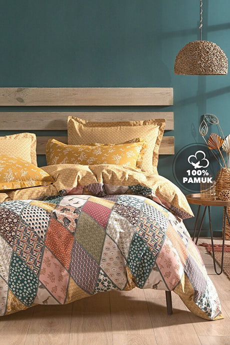 Astrid Single Patchwork 100% Cotton Duvet Cover Set
