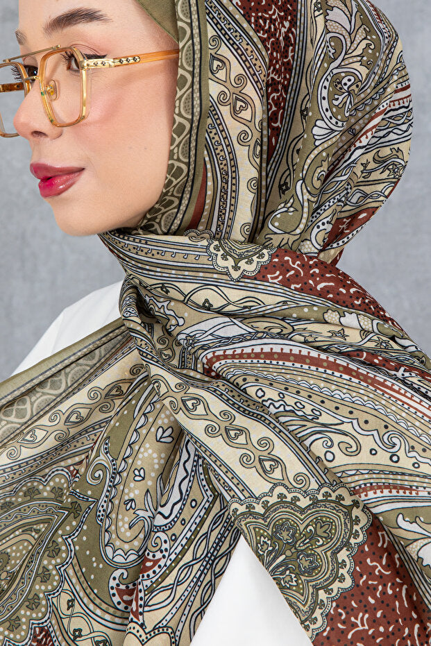 Retro Ethnic Pattern Cotton Shawl - Soft & High Quality